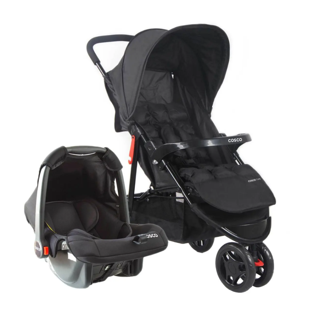 Carrinho de Bebê com Bebê Conforto Cosco Kids - Toffy Duo 3 Rodas 0 a 15kg