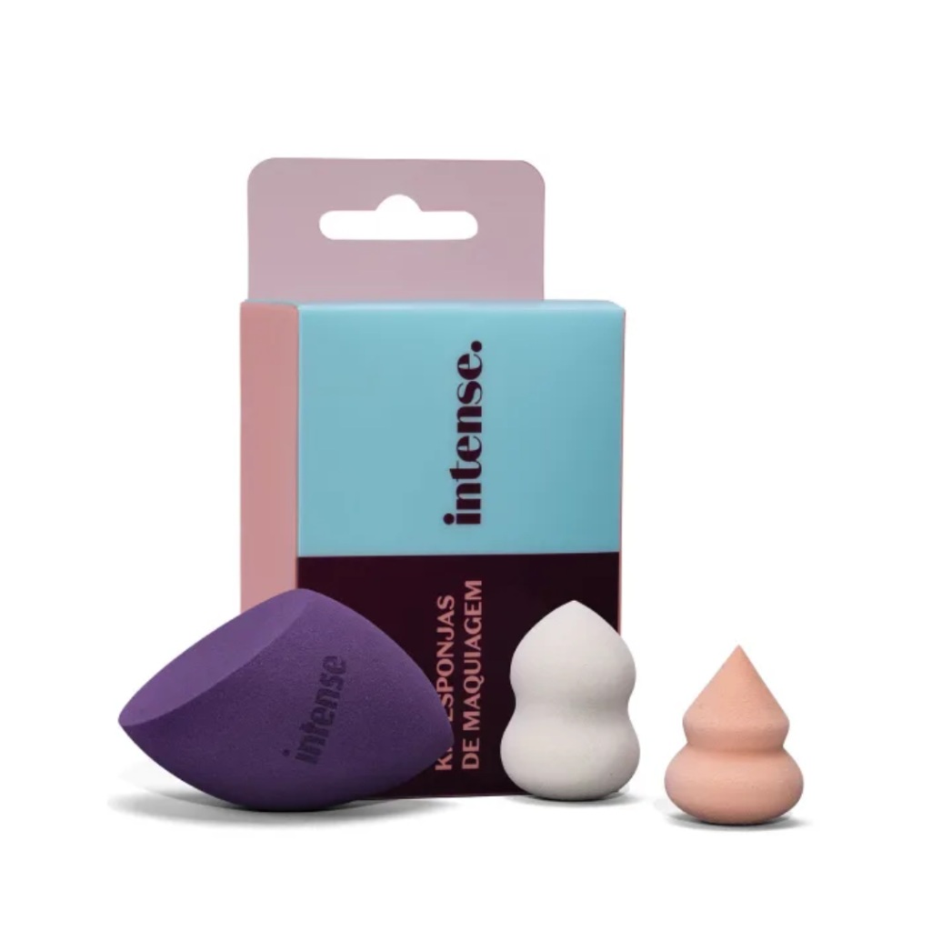 Kit Esponjas de Maquiagem Intense 3 unidades