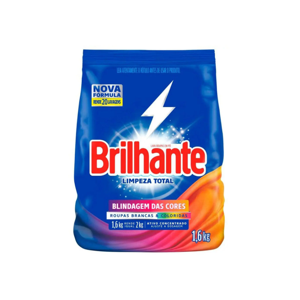 Sabão em Pó Brilhante Limpeza Total Blindagem das Cores 1,6kg