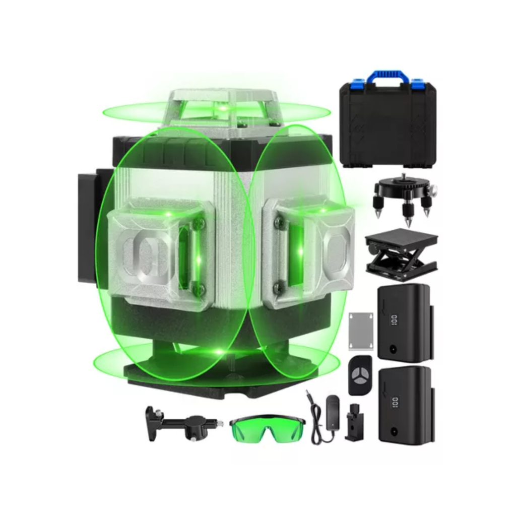 Nível a Laser 16 Linhas Dobevi com 2 Baterias Recarregáveis e Suporte Magnético