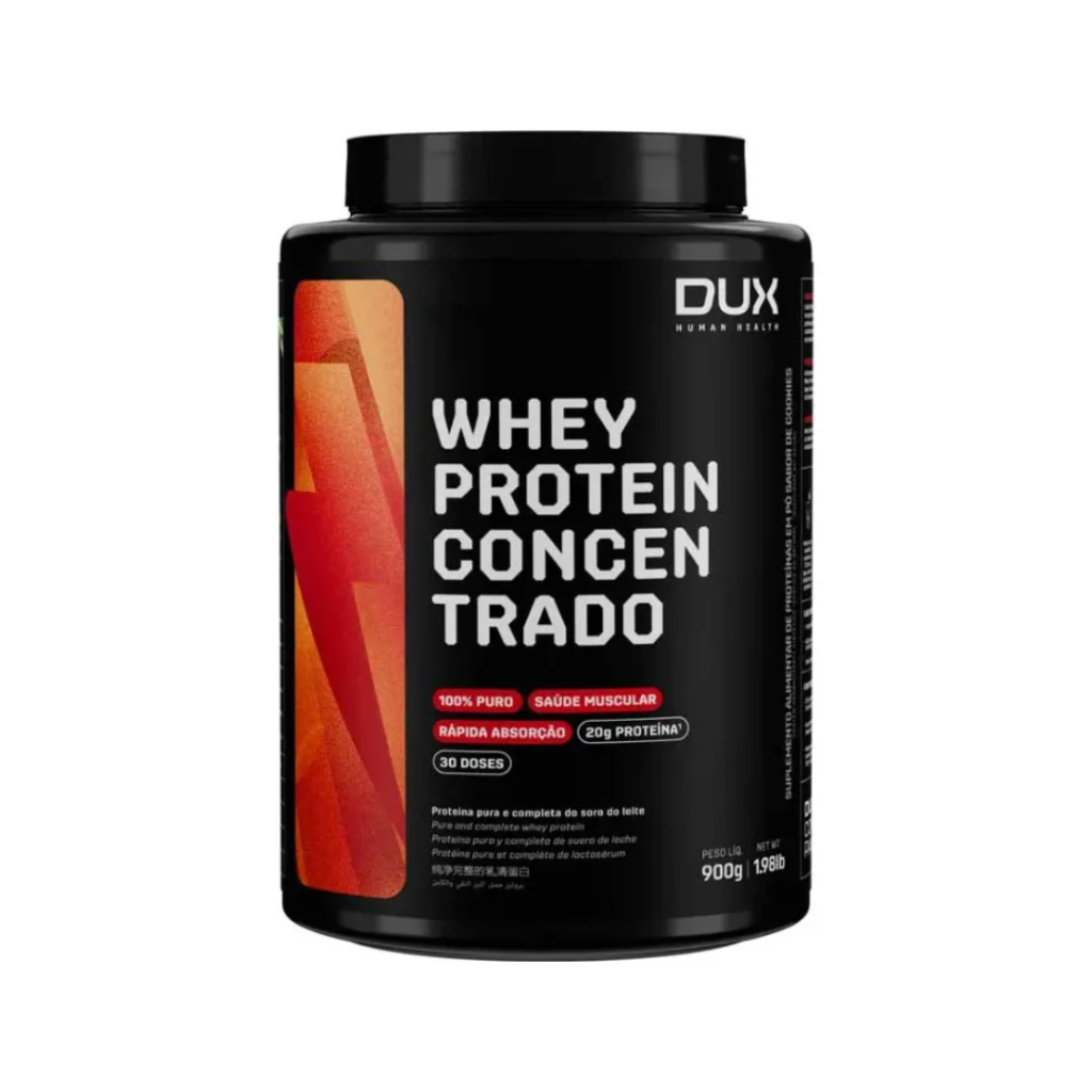 Whey Protein Concentrado Pote (900g) Dux Nutrition Sabor Chocolate